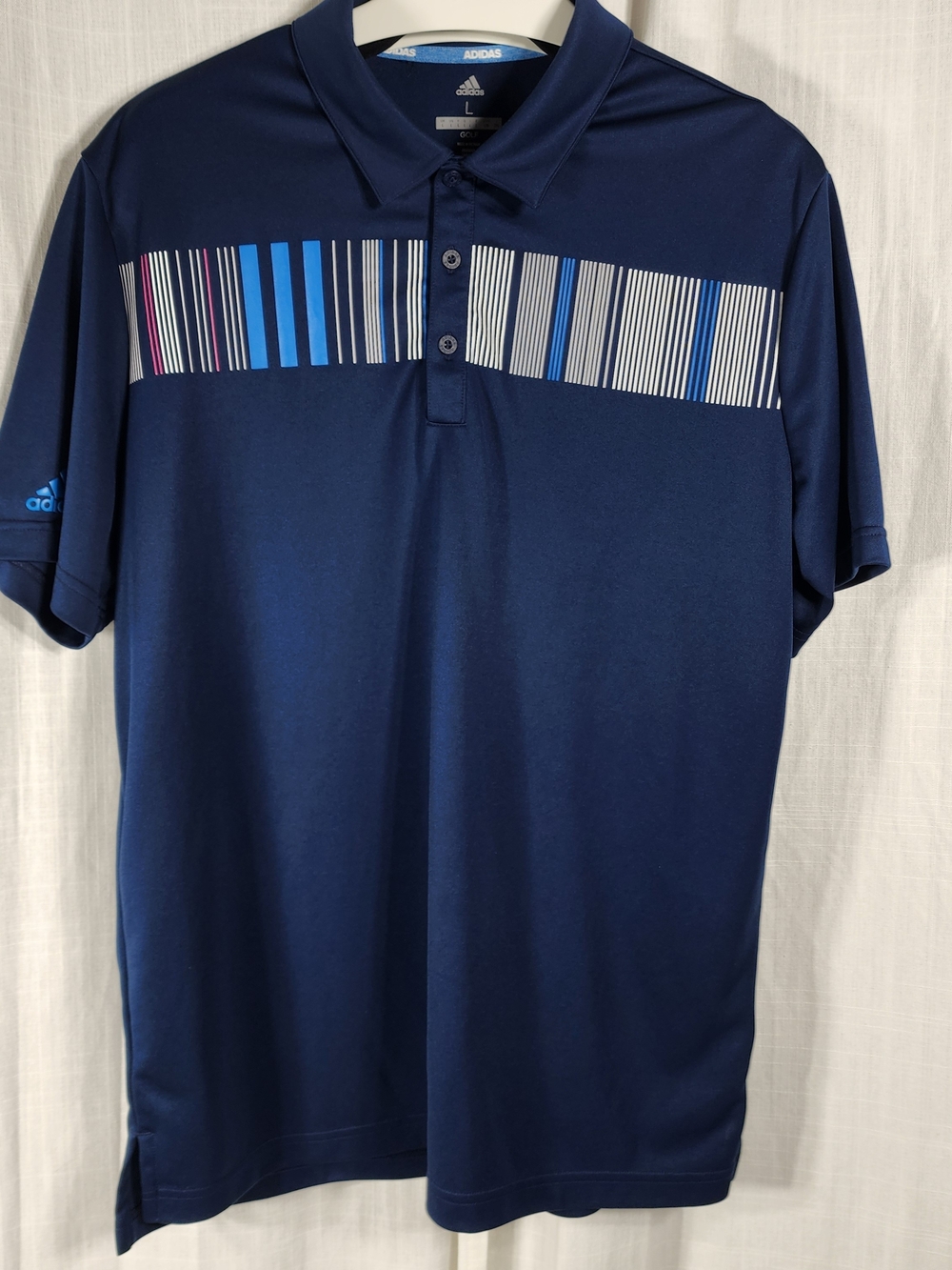 Adidas Men’s Navy Polo with Stripe Detail